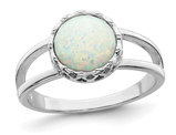 1/4 Carat (ctw) Lab-Created Opal Ring in Sterling Silver
